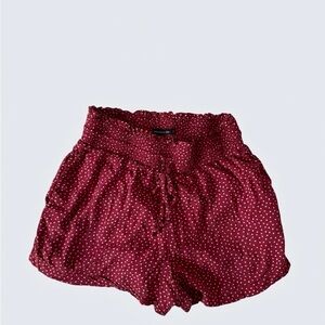 Abercrombie & Fitch Polka Dot Smocked Waist Shorts Red Size S